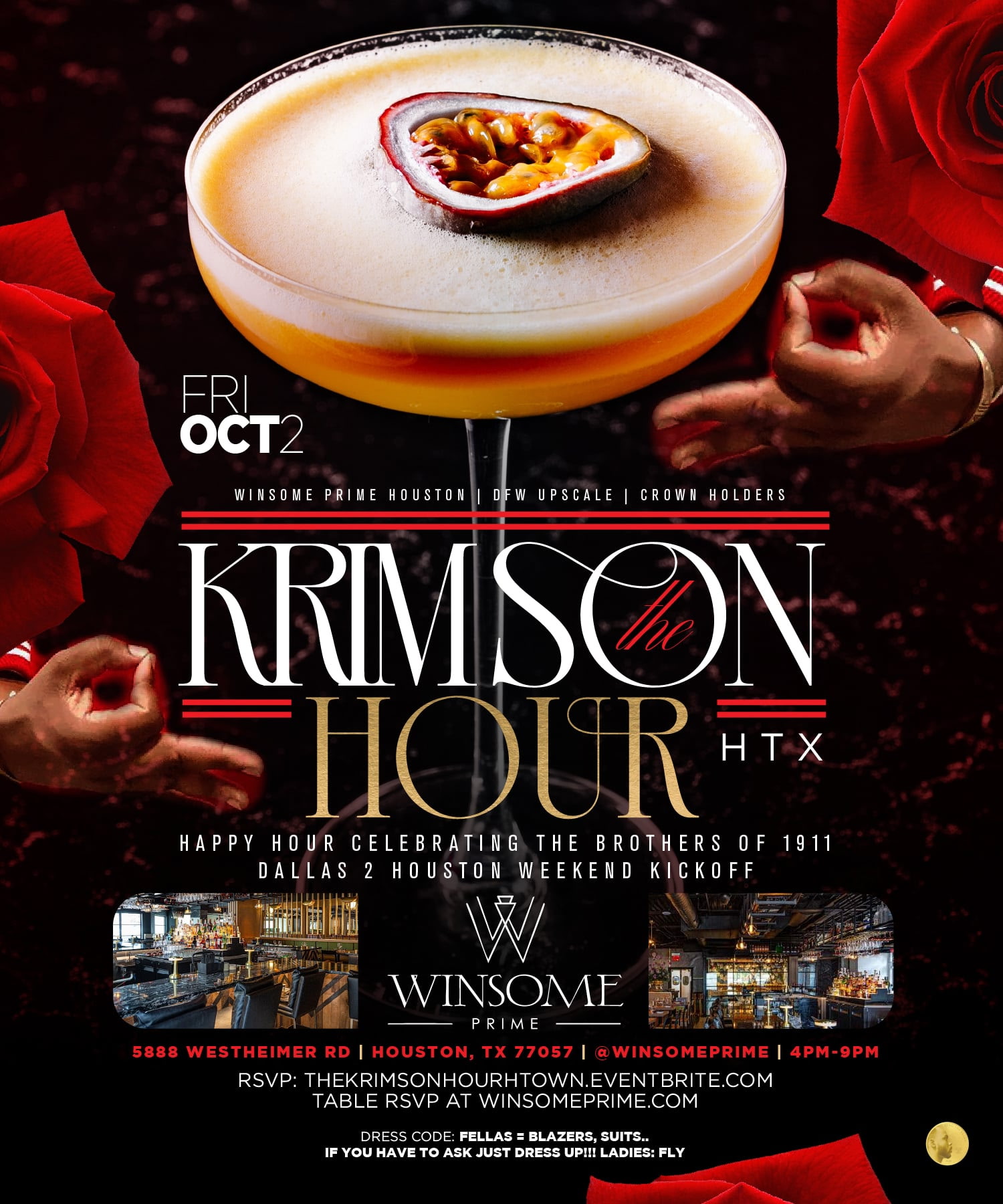 The Krimson Hour at Winsome Prime event flyer